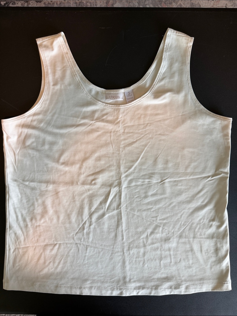 Chico's Cream Sleeveless Scoop Neck Tank Shell Size 3 - XL